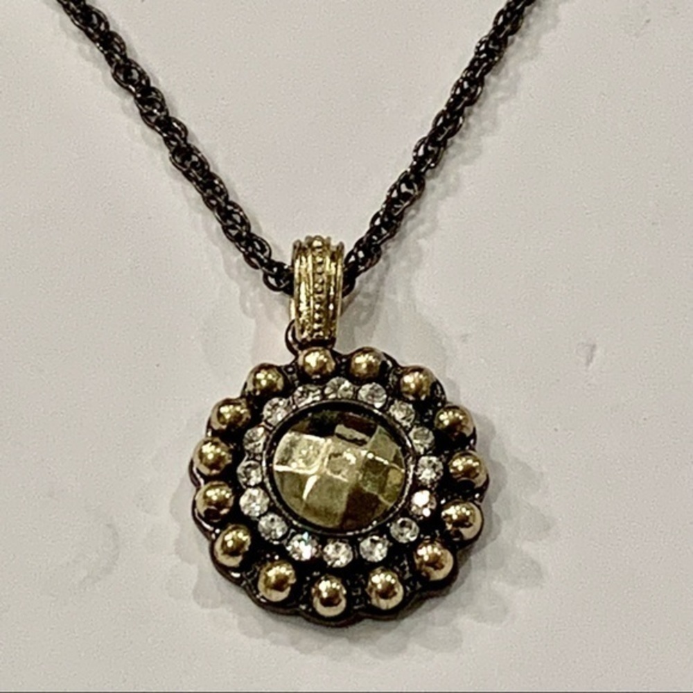 2028 antiqued silver medallion pendant delicate